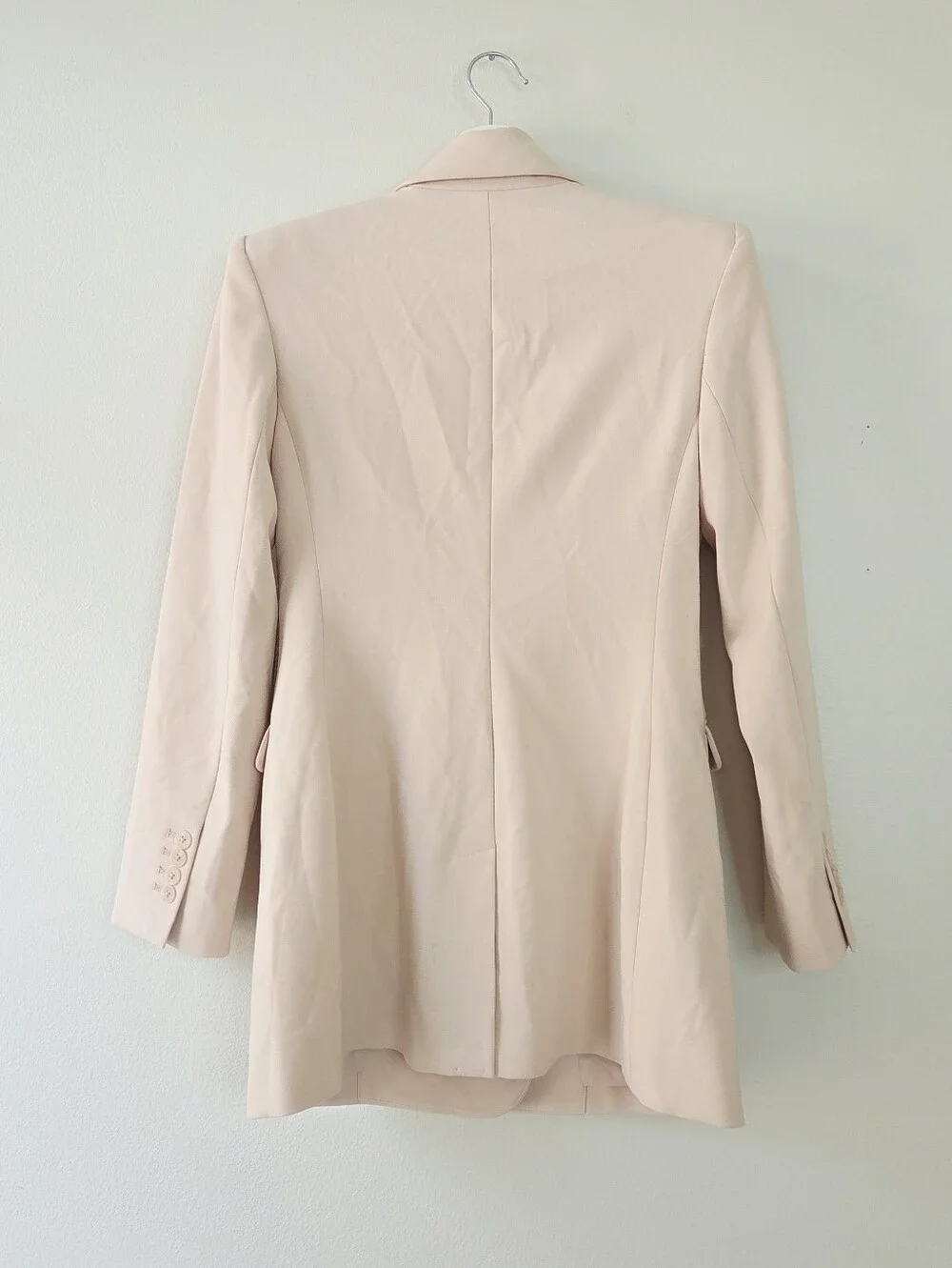 Express Double Breasted Hourglass Blazer Neutral Cream Size 10